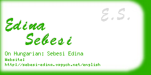 edina sebesi business card